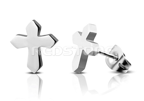 Oceľové náušnice - krížiky SS1147